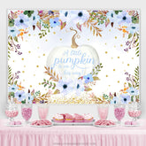 Wenig Kürbis An Sein Weg Halloween Babydusche Hintergrund